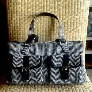 HERRINGBONE BLACK/WHITE PURSE ENGLAND